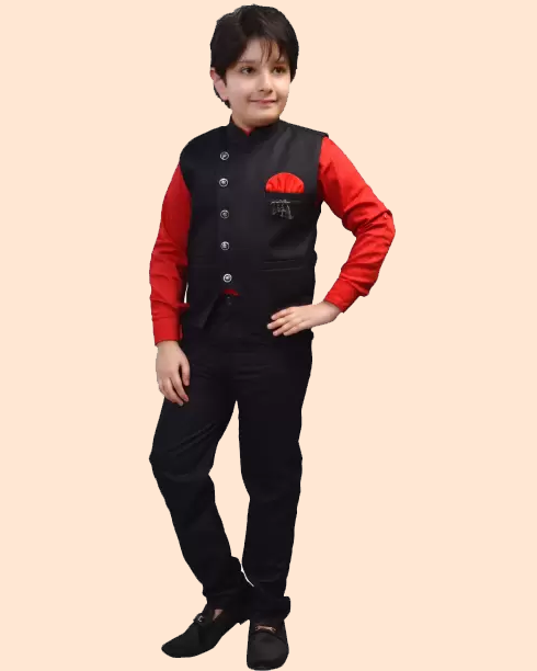 Boys Party(Festive) Jacket Pant, Bow Tie, Shirt  (Grey)